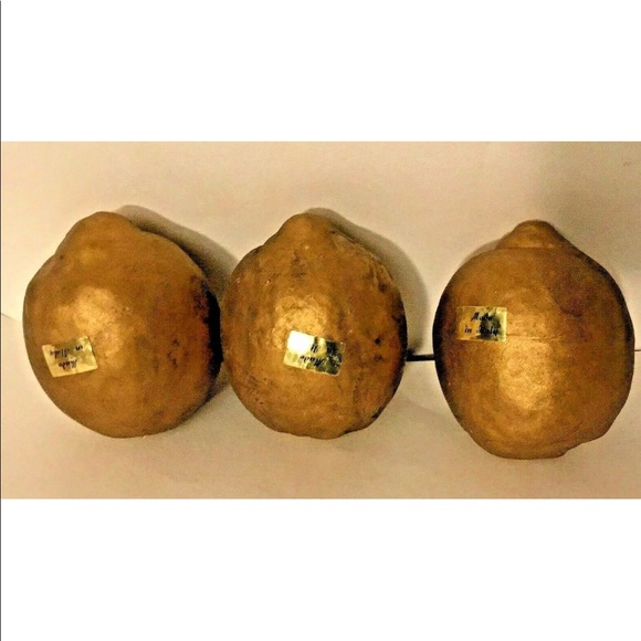 New Italian Glass Lemon Gold Hand Blown Italy - Picture 15 of 16